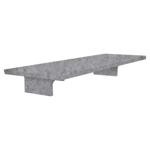 11-in x 4-in x 2-in Solid Surface Grab Bar Shelf, Smoked Mist, GBS114-S-73