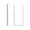 LSDF537006C-BS Lyna 53-in x 70-in Pivot Shower Door And Fixed Panel With 1/4-in Clear Glass And Double-Sided Knob Handles, Brushed Stainless