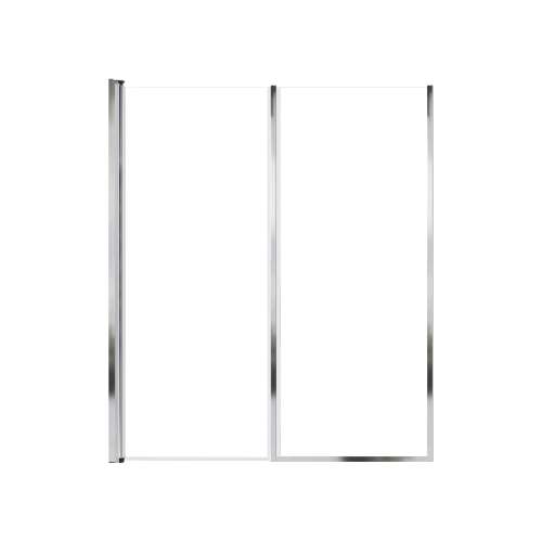 LSDF577006C-PC Lyna 57-in x 70-in Pivot Shower Door And Fixed Panel With 1/4-in Clear Glass And Double-Sided Knob Handles, Polished Chrome