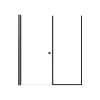 LSDF617006C-MB Lyna 61-in x 70-in Pivot Shower Door And Fixed Panel With 1/4-in Clear Glass And Double-Sided Knob Handles, Matte Black