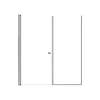 LSDF627006C-BS Lyna 62-in x 70-in Pivot Shower Door And Fixed Panel With 1/4-in Clear Glass And Double-Sided Knob Handles, Brushed Stainless