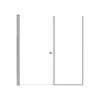 LSDF637006C-BS Lyna 63-in x 70-in Pivot Shower Door And Fixed Panel With 1/4-in Clear Glass And Double-Sided Knob Handles, Brushed Stainless