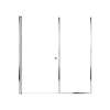 LSDF647006C-PC Lyna 64-in x 70-in Pivot Shower Door And Fixed Panel With 1/4-in Clear Glass And Double-Sided Knob Handles, Polished Chrome
