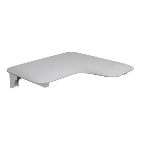 26 in. x 22.5 in. Left Hand L-Shaped Transfer Style Shower Seat with Naugahyde White Cushion, White
