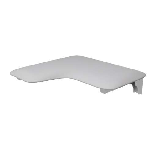 26 in. x 22.5 in. Right Hand L-Shaped Transfer Style Shower Seat with Naugahyde White Cushion, White