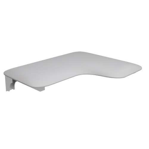 26 in. x 22.5 in. Left Hand L-Shaped Transfer Style Shower Seat with Naugahyde White Cushion, White