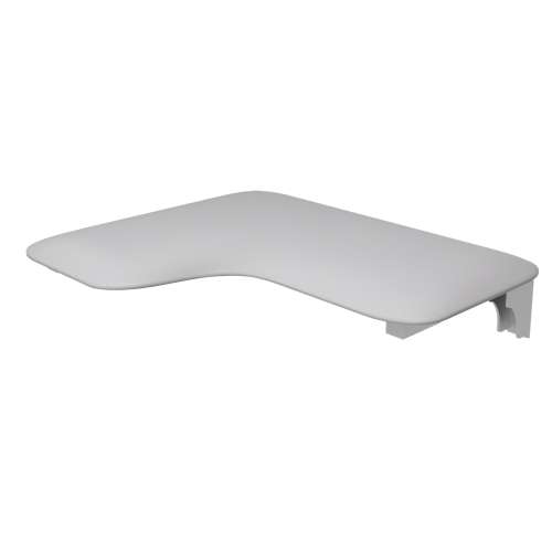 26 in. x 22.5 in. Right Hand L-Shaped Transfer Style Shower Seat with Naugahyde White Cushion, White