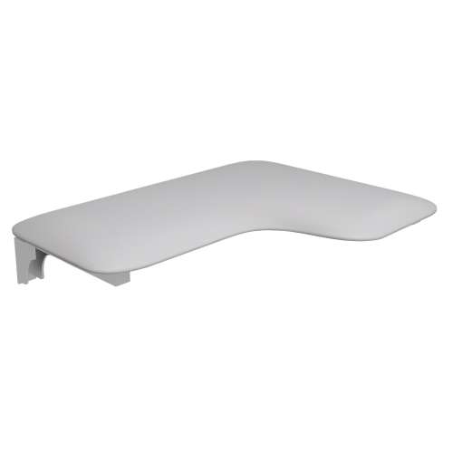 26 in. x 22.5 in. Left Hand L-Shaped Transfer Style Shower Seat with Naugahyde White Cushion, White