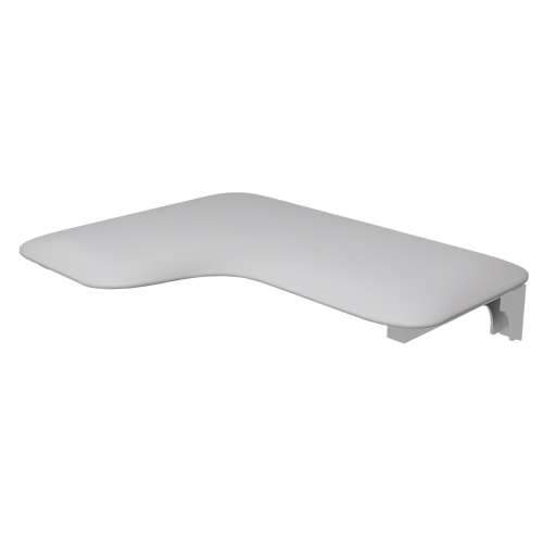 26 in. x 22.5 in. Right Hand L-Shaped Transfer Style Shower Seat with Naugahyde White Cushion, White