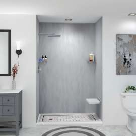 Transolid LWK604896-190 Lusso 60-in x 48-in x 96-in Glue to Wall 3-Piece Shower Wall Kit, Bellanca