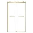OBPT488008C-CB Olenna 48-in x 80-in Bypass Shower Door With 5/16-in Clear Glass And Riley Handles, Champagne Bronze