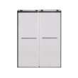 OBPT608009SP-MB Olenna 60-in x 80-in Bypass Shower Door With 11/32-in Silver Sparkling Glass And Riley Handles, Matte Black