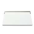 Preston flip-up fold-down ADA compliant padded shower seat in white and brushed stainless, 26 in. W x 15 in. D, by Transolid, PPS1526UP-01BS