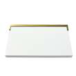 Preston flip-up fold-down ADA compliant padded shower seat in white and champagne bronze, 26 in. W x 15 in. D, by Transolid, PPS1526UP-01CB