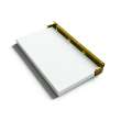 Preston flip-up fold-down ADA compliant padded shower seat in white and champagne bronze, 26 in. W x 15 in. D, by Transolid, PPS1526UP-01CB