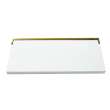 Preston flip-up fold-down ADA compliant padded shower seat in white and champagne bronze, 34 in. W x 15 in. D, by Transolid, PPS1534UP-01CB