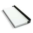 Preston flip-up fold-down ADA compliant padded shower seat in white and matte black, 34 in. W x 15 in. D, by Transolid, PPS1534UP-01MB