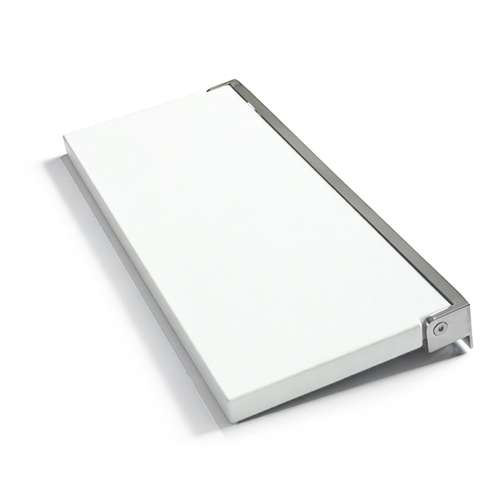 Preston flip-up fold-down ADA compliant padded shower seat in white and polished chrome, 34 in. W x 15 in. D, by Transolid, PPS1534UP-01PC