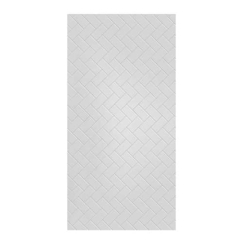Prodigy 48-in x 96-in Glue to Wall Wall Panel, White (Textured Herringbone Pattern), PW4896-431