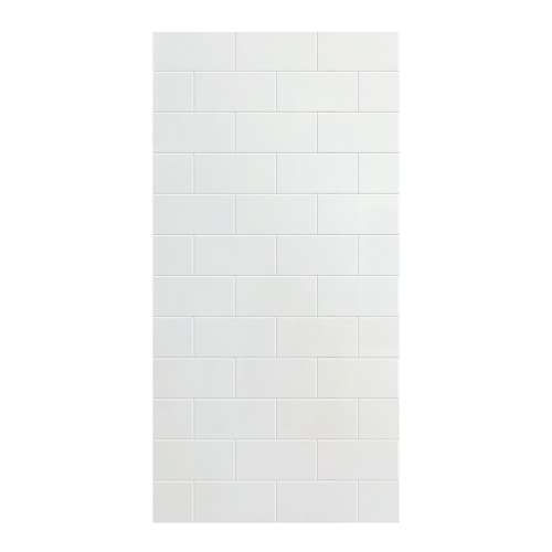 Prodigy 48-in x 96-in Glue to Wall Wall Panel, White (Matte 8-in x 16-in Horizontal Tile Pattern), PW4896-531