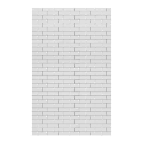 Prodigy 60-in x 96-in Glue to Wall Wall Panel, White (Glossy 3-in x 8-in Subway Tile Pattern), PW6096-131