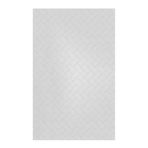 Prodigy 60-in x 96-in Glue to Wall Wall Panel, White (Textured Herringbone Pattern), PW6096-431