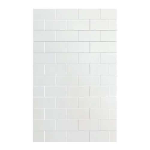 Prodigy 60-in x 96-in Glue to Wall Wall Panel, White (Matte 8-in x 16-in Horizontal Tile Pattern), PW6096-531
