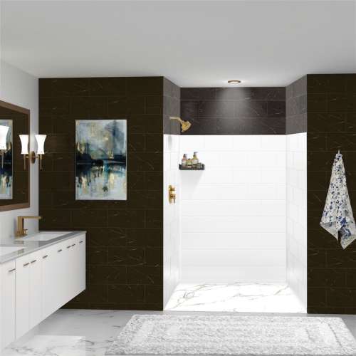 PWK603672-531 Prodigy 60-in x 36-in x 72-in Shower Wall Kit, White Horizontal Tile