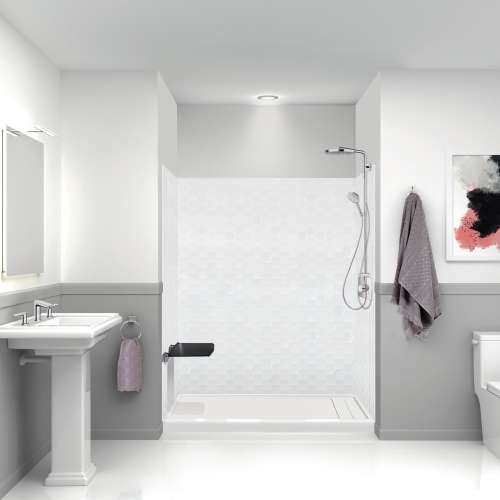 PWK603672-631 Prodigy 60-in x 36-in x 72-in Shower Wall Kit, White 3D Hexagon