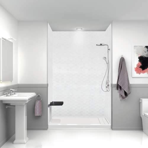 PWK603696-631 Prodigy 60-in x 36-in x 96-in Shower Wall Kit, White 3D Hexagon