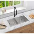 32-in x 17-in x 10-in 18-Gauge Equal Double Bowls Rimless Stainless Steel Kitchen Sink With Low Divide, RDE321710