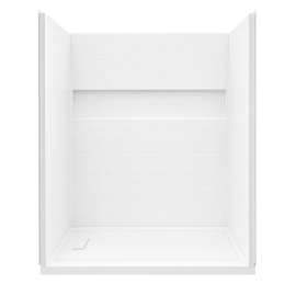 Transolid Ravena 60 x 32 in. SMC Alcove Shower Kit with Base, Left-Hand Drain, White, RFSK6032L-31