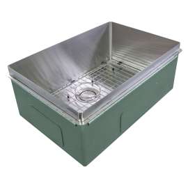 25-in x 17-in x 10-in 18-Gauge Single Bowl Rimless Stainless Steel Kitchen Sink, RSB251710