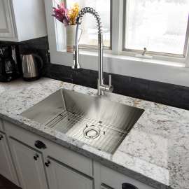 25-in x 17-in x 10-in 18-Gauge Single Bowl Rimless Stainless Steel Kitchen Sink, RSB251710