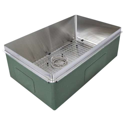 29-in x 18-in x 10-in 18-Gauge Single Bowl Rimless Stainless Steel Kitchen Sink, RSB291810