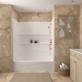 Transolid Ravena 60 x 30 x 17 in. SMC Alcove Bathtub, Right-Hand Drain, White, RTTR6030R-31