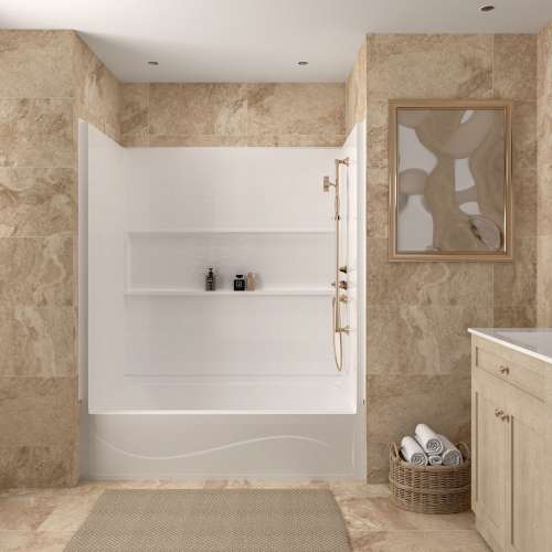 Transolid Ravena 60 x 32 x 17 in. SMC Alcove Bathtub, Right-Hand Drain, White, RTTR6032R-31