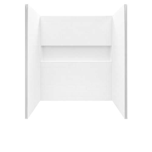 Transolid Ravena 60 x 30 x 60 in. 4-Piece SMC Subway Tile Shower Wall Kit, White, RWK603063-31