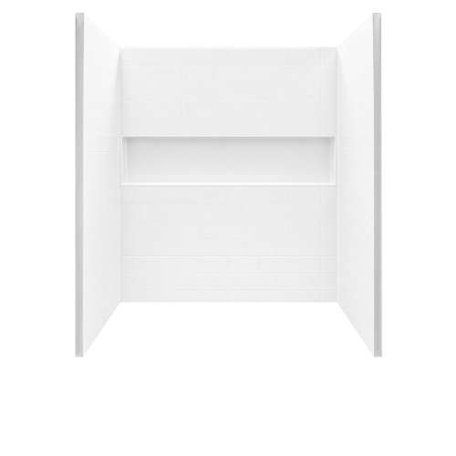 Transolid Ravena 60 x 32 x 60 in. 4-Piece SMC Subway Tile Shower Wall Kit, White, RWK603263-31