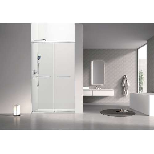 SBP487808C-PC Stratford 48-in x 78-in Bypass Shower Door With 5/16-in Clear Glass And Round Tube Handles, Polished Chrome