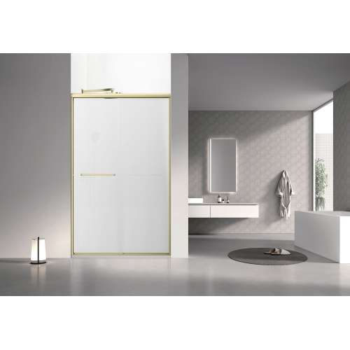 SBP487808F-CB Stratford 48-in x 78-in Bypass Shower Door With 5/16-in Full Frost Glass And Round Tube Handles, Champagne Bronze