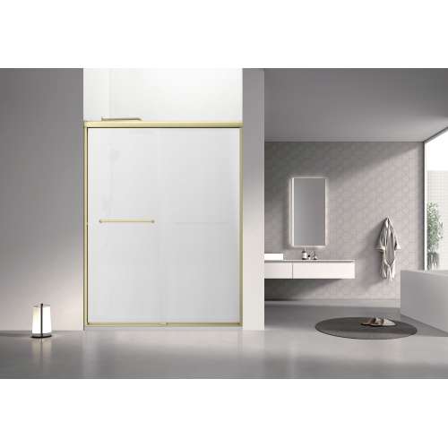 SBP607808F-CB Stratford 60-in x 78-in Bypass Shower Door With 5/16-in Full Frost Glass And Round Tube Handles, Champagne Bronze
