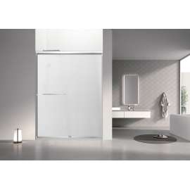 SBP607808F-PC Stratford 60-in x 78-in Bypass Shower Door With 5/16-in Full Frost Glass And Round Tube Handles, Polished Chrome