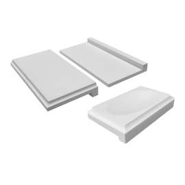 8-in x 4-in x 1-in Solid Surface Shower Shelf and 5-in x 3-in x 1-in Solid Surface Soap Dish Kit, White, ESSTK8-01