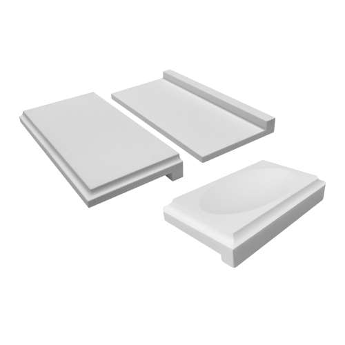 8-in x 4-in x 1-in Solid Surface Shower Shelf and 5-in x 3-in x 1-in Solid Surface Soap Dish Kit, White, ESSTK8-01