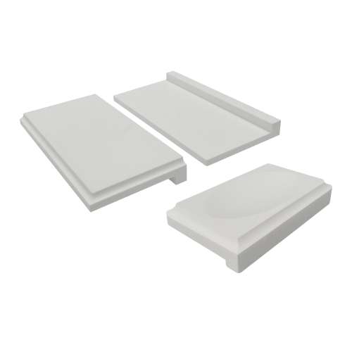 8-in x 4-in x 1-in Solid Surface Shower Shelf and 5-in x 3-in x 1-in Solid Surface Soap Dish Kit, Grey, ESSTK8-39