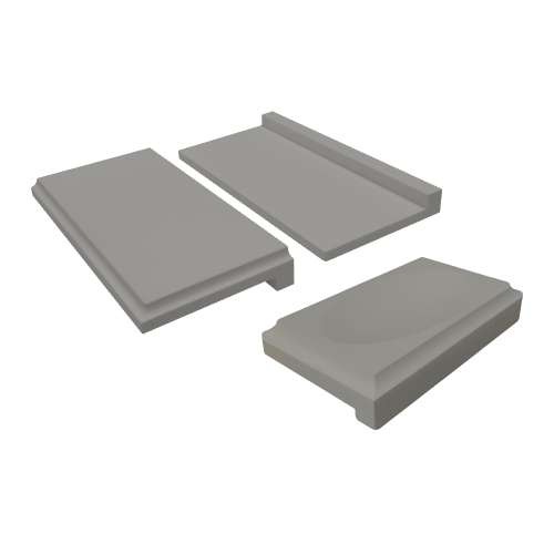 8-in x 4-in x 1-in Solid Surface Shower Shelf and 5-in x 3-in x 1-in Solid Surface Soap Dish Kit, Dark Grey, SSTK8-40
