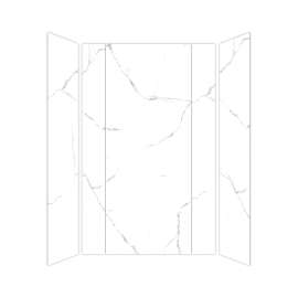 Transolid TWKEC603696-KI01G Titan Eco 60-in x 36-in x 96-in 3-Piece Shower Wall Kit, White Caruso (Glossy)