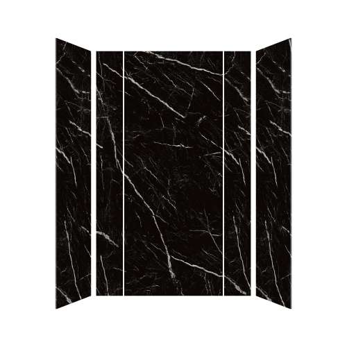 Transolid TWKEC603696-KI03H Titan Eco 60-in x 36-in x 96-in 3-Piece Shower Wall Kit, Black Caruso (Honed)