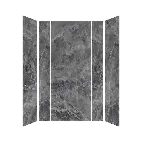 Transolid TWKEC603696-KI63H Titan Eco 60-in x 36-in x 96-in 3-Piece Shower Wall Kit, Maelstrom Grey (Honed)